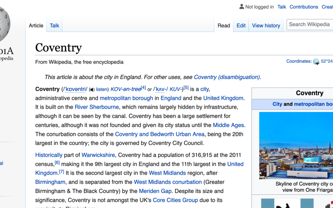 Coventry Wiki Page